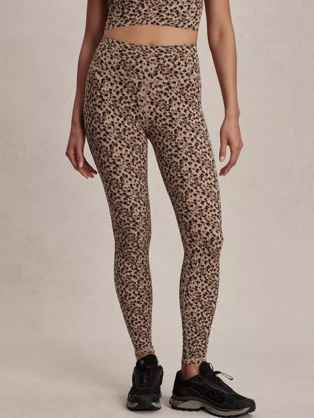 Varley Leopard Print Leggings - Beige and Black
